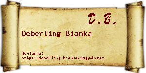 Deberling Bianka névjegykártya